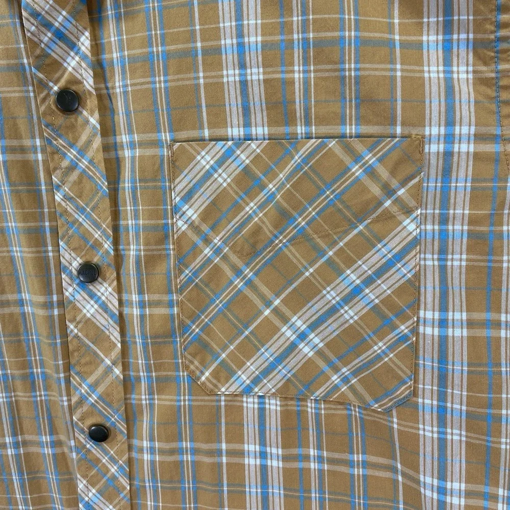 Magpul Industries Shirt men's Large Snap Buttons Plaid Chest Pocket Short Sleeve